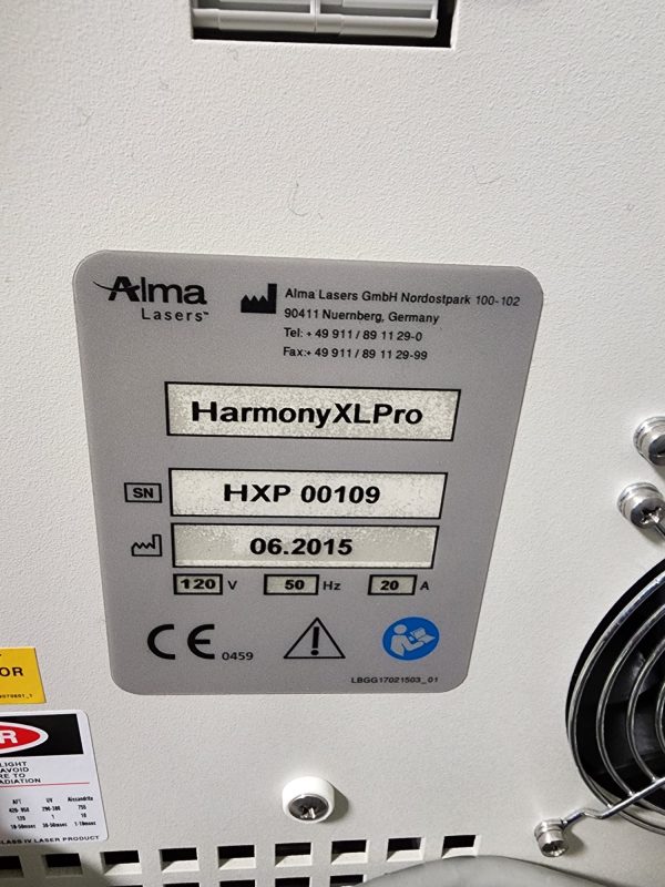 2015 Alma Harmony XL PRO with 4 Handpieces – ClearLift, SHR, Dye VL, and iPixel Er Handpieces - Image 13